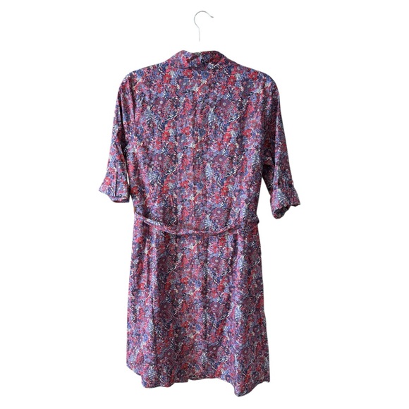 Lord & Taylor Liberty Art Floral Button Up Shirt Dress Size 12 Colorful Cotton - Picture 9 of 10